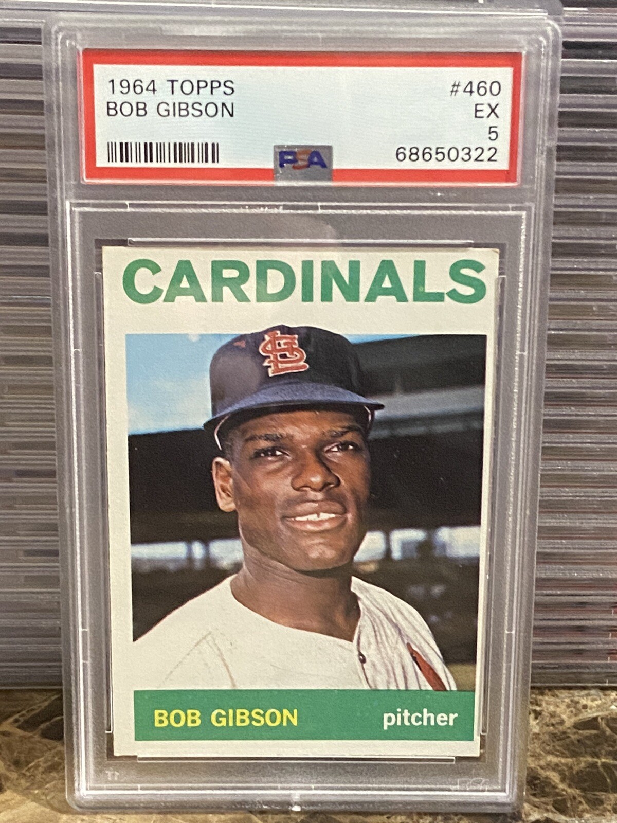 1964 Topps Bob Gibson Card #460 St. Louis Cardinals EXCELLENT EX PSA 5 Nice!