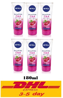 6x 180ml Nivea Extra White Vitamin C & Vitamin A Lotion Body Care Skin Whitening