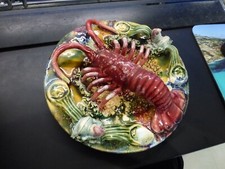 assiette barbotine langouste,D.L.G de Palissy,D 18cm