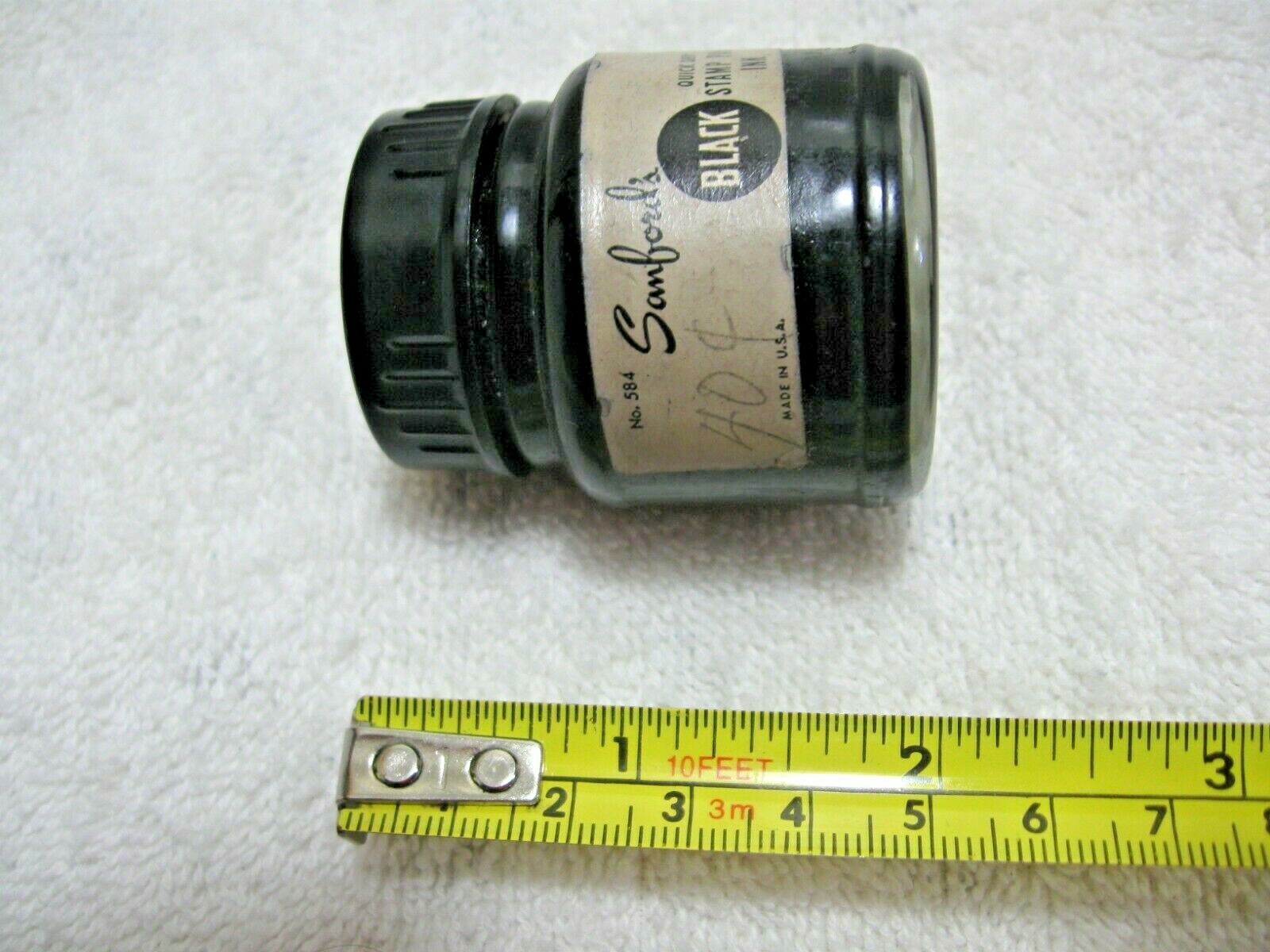 Vintage Collectible SANFORDS BLACK Quick Dry Stamp Pad Ink 1oz Bottle