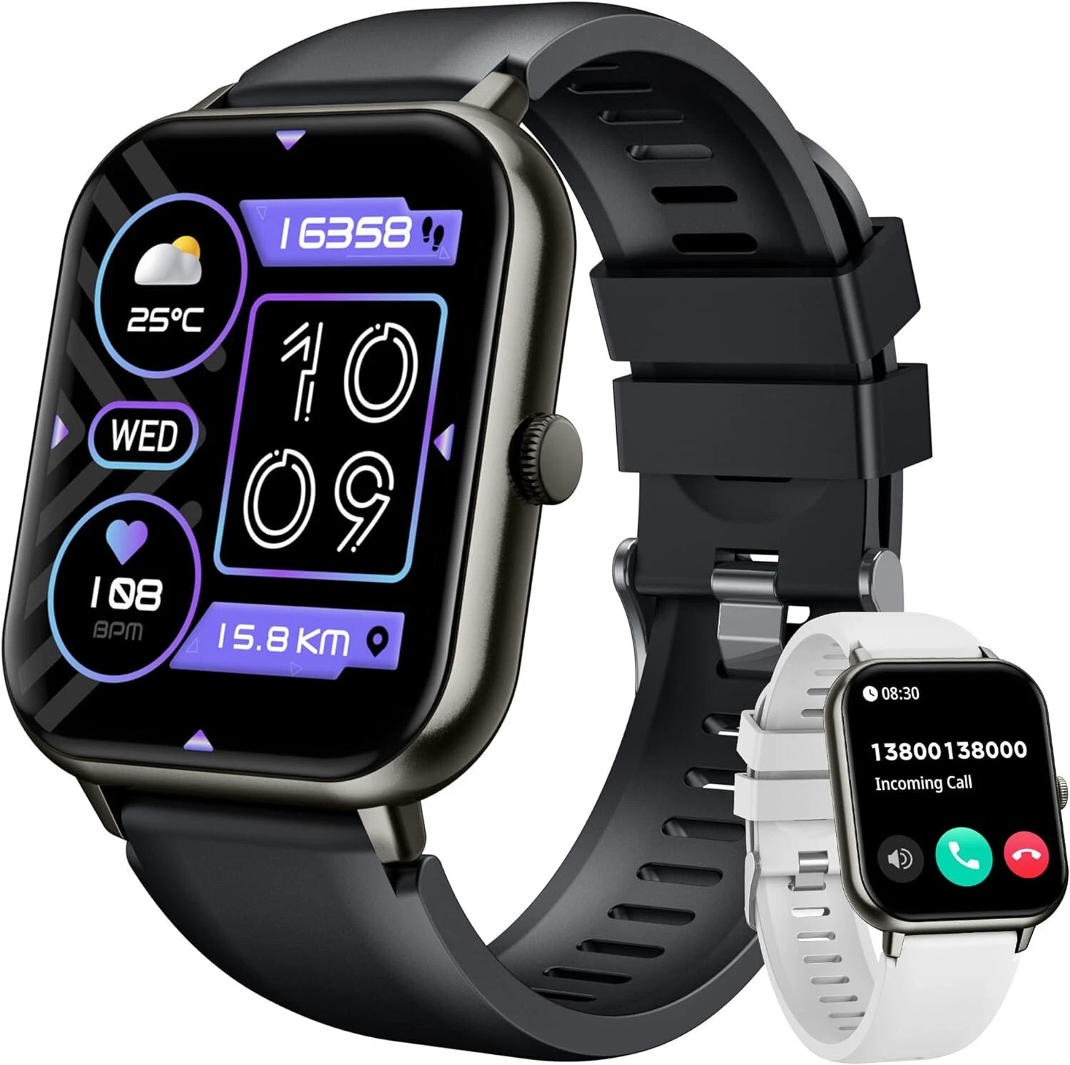 Smartwatch Fitness Watch Wristwatch with Telephone Function Watches Women Men Fitness