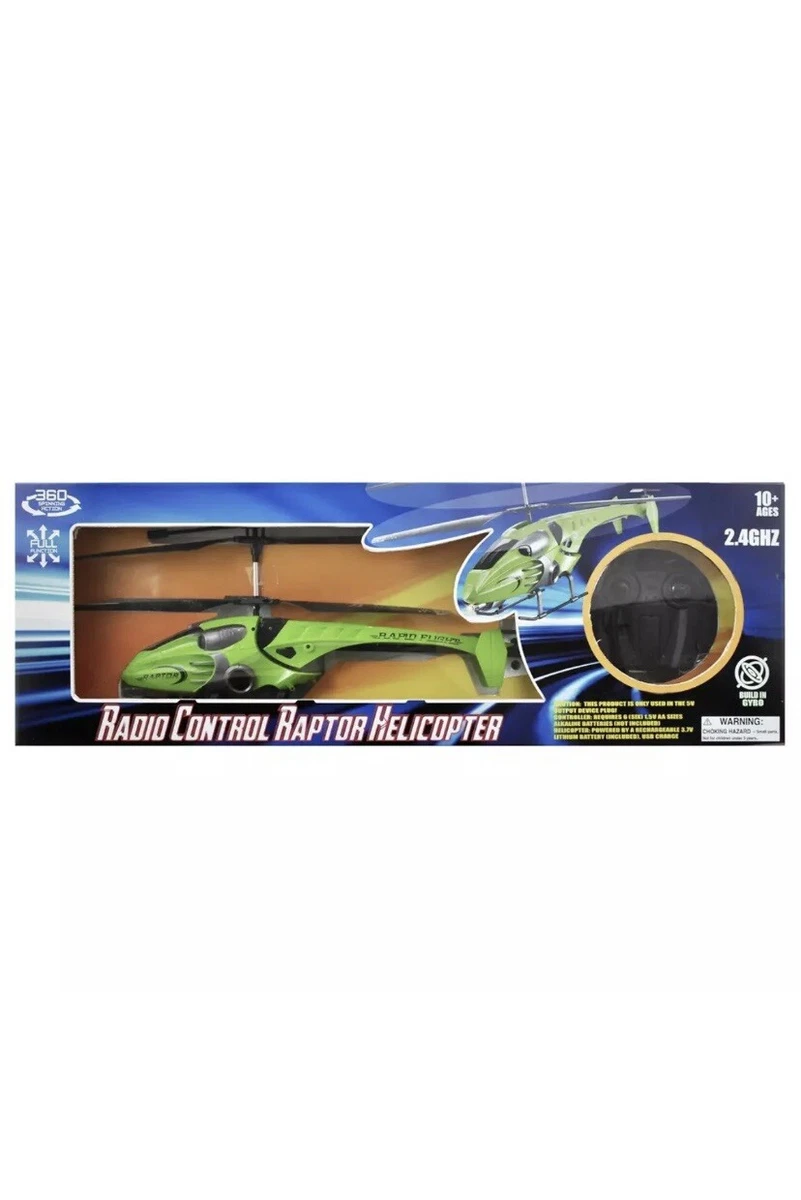 Radio Control Raptor Helicopter 360 Spinning Action 2.4 GHZ 10 Ages Hobby Rc