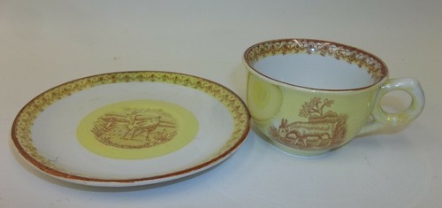 Rare NIMY Belgium Luster Cup Saucer Set - Nanny Goat in Pasture - Picture 4 of 4