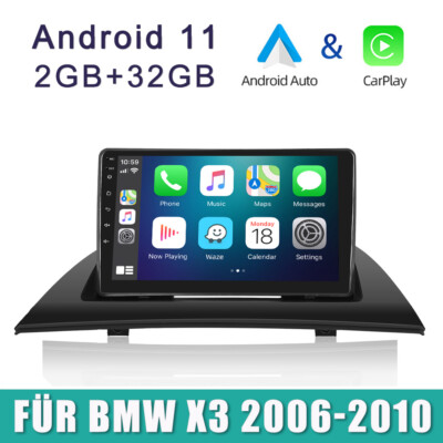 9'' 32G Carplay Für BMW X3 2006-2010 Android 11 GPS Autoradio BT HIFI WIFI RDS