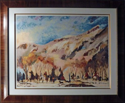 Earl Biss''Red Lodge With The Melting Of the Spring Snow''new framed make an Offer