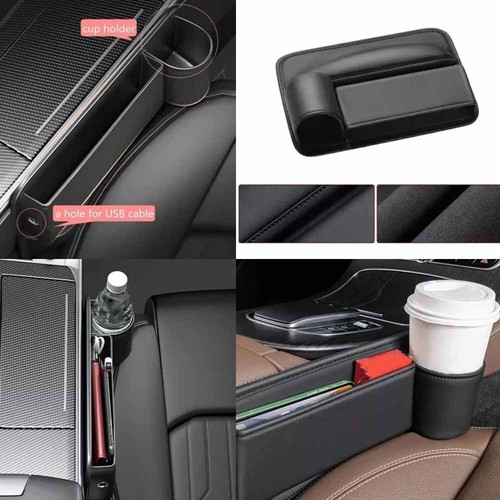 Car Accessories Seat Gap Filler Storage Box Phone Holder Organizer PU Leather - Picture 8 of 12