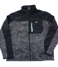 NEW - CB Sports Men's PERFORMANCE FLEECE Black/Grey KNIT JACKET Size: XL