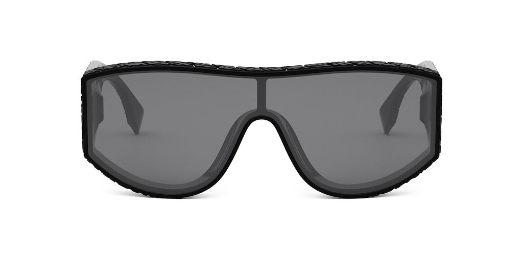 FENDI LAB FE40128I 01A FF Logo Nylon Shield Smoke Light Mirror