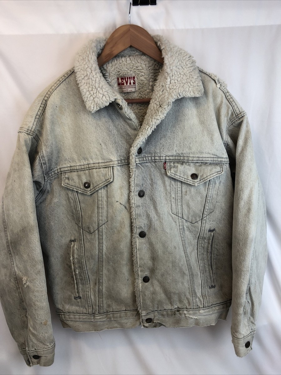 Vintage Levis Sherpa Denim Jacket Size M | eBay