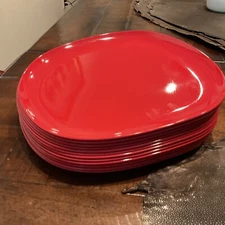 Zak Designs 10" Red Dinner Plate Lot of 12