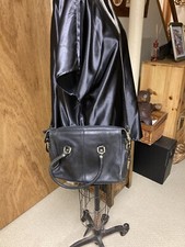 Vintage Liz Claiborne 1980  s   crossbody /Handbag Black Leather Removable Strap