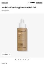 Living Proof No Frizz Vanishing Oil - 1.7 oz - NEW