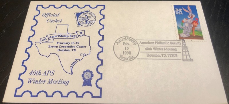 Event Cover APS Winter Meeting Ameristamp Expo 98 Texas Bugs Bunny Animation