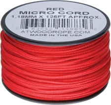New Atwood Rope MFG Micro Cord 125ft Red MS03 - RED