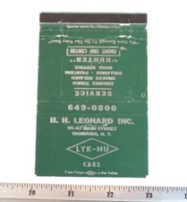 Matchbook H H Leonard Inc Hamburg NY Lyk-Nu Cars Service Hunter Front End Center