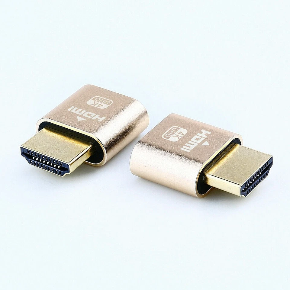 2 Pack HDMI Dummy Plug 4K Display Emulator Windows Mac OSX Linux fit-Headless - Image 2 of 4