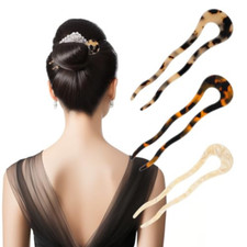 3 Pcs French Hair Pin Tortoise French Hair Fork 4.3 Inch U Shaped Hair Pins A...
