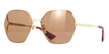 Gucci Women Sunglasses GG0818SA 002 Gold/Brown Lens Authentic 63mm