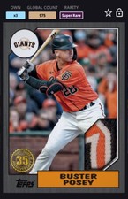 [DIGITAL CARD] TOPPS BUNT 2022 BUSTER POSEY 975cc - 1987 BLACK RELIC, SF GIANTS