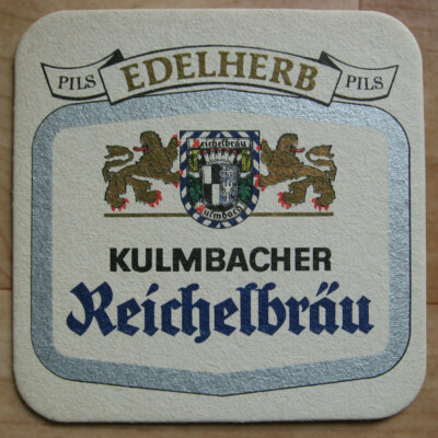 Alter Bierdeckel Kulmbacher Reichelbräu Edelherb Pils