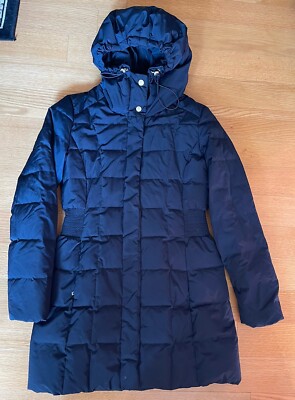 Cole Haan Signature Puffer Jacket Womens S P Blue Full Zip Parka 