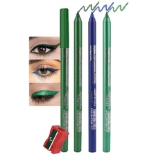 EVPCT 3Pc Shimmer Emerald Green  Shimmer Royal Blue  Green Gel Glitter Eyelin...