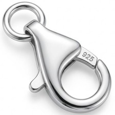 Karabiner 925er Sterling Silber  1x/3x mit extra Öse 8, 9, 10, 12mm Verschluss