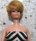 Vintage 1960s Honey Blonde Bubblecut Barbie Doll # 850 w Org B&W Swim Suit