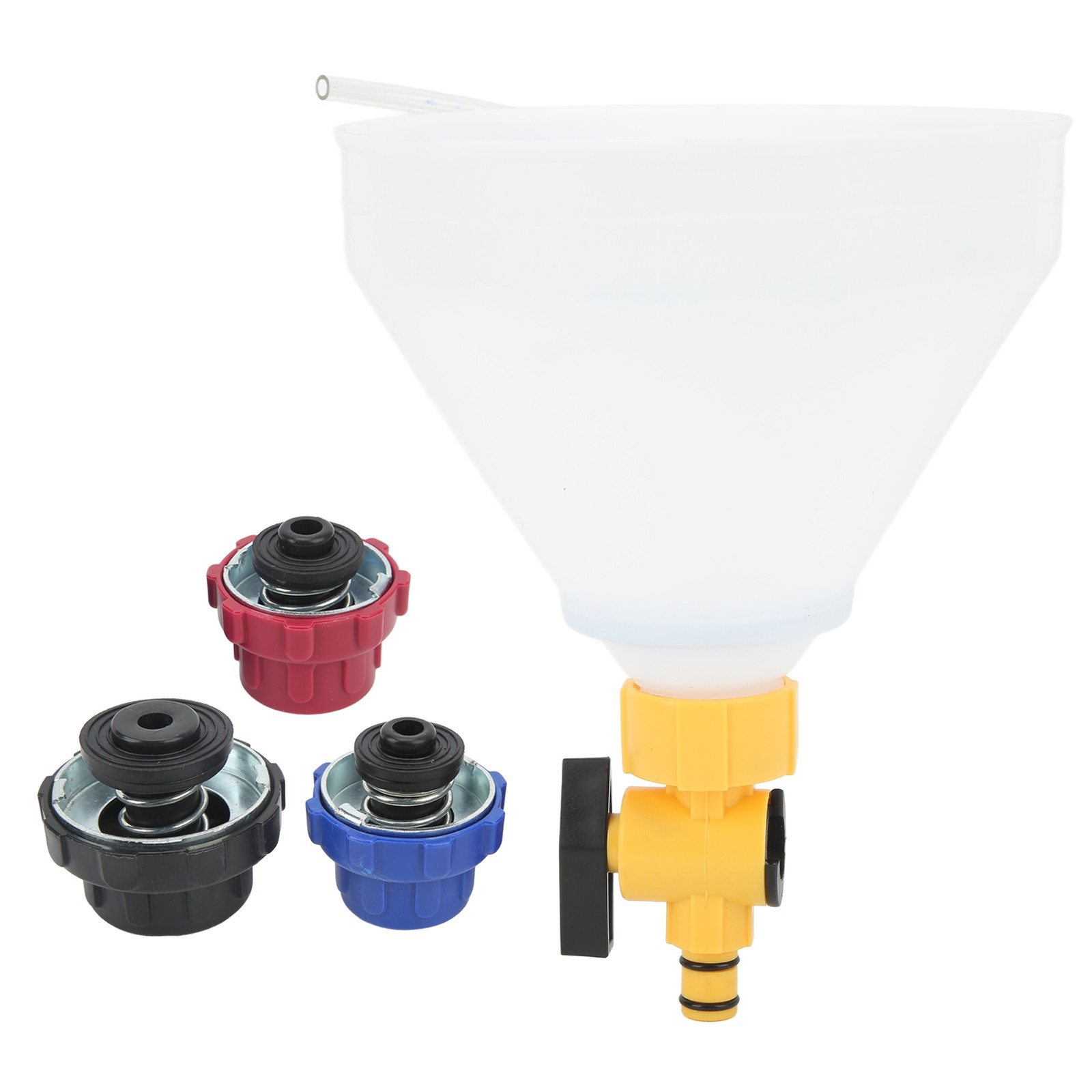 Radiator Coolant Refill Funnel Spill Proof Engine Cooling System Filling Kit Wit