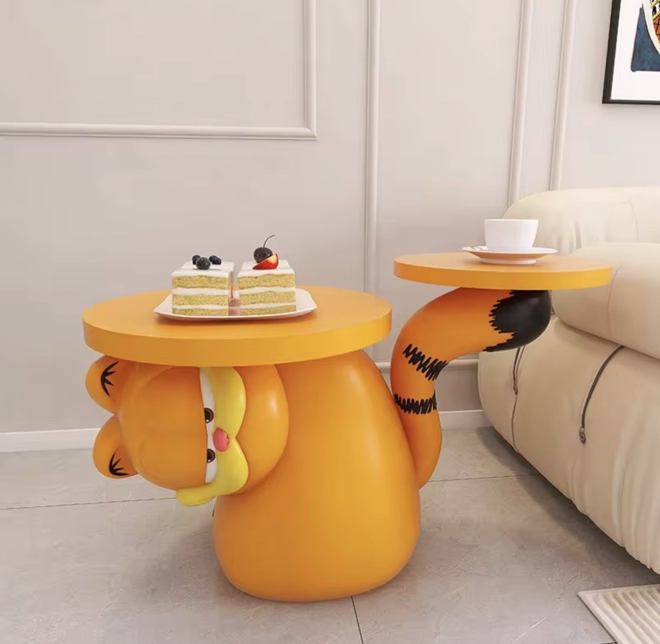 Table basse Garfield double plateau, meuble deco geek au design unique