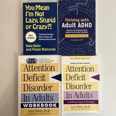 Adult ADHD 4 Book Lot   Executive Function Focus Workbook Lynn Weiss Kelly