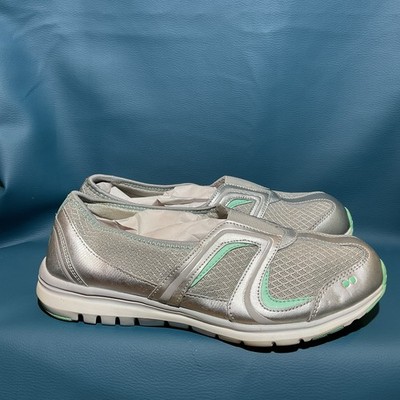 Ryka Womans  Arbor Low Top Silver /Mint Green Running Shoe US size 9