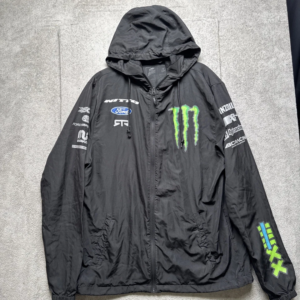 Chaqueta Monster Energy Ford Racing Hombre Grande Negra Con Capucha Pennzoil RTR Team Foto 2 de 4