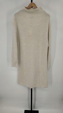 Quince Australian Merino Wool Relaxed Turtleneck Sweater Dress Heather Bone L