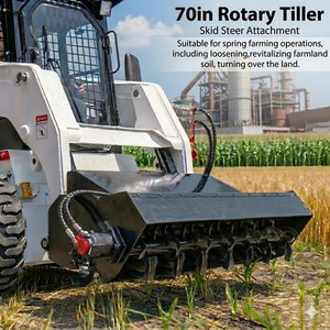 BID70" Heavy Duty Hydraulic Rotary Tiller Skid Steer Attachment 6" Tilling Depth