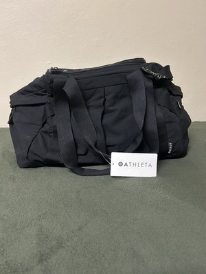 New W/Tags Athleta Kinetic Gym Duffle Bag Black Travel Bag