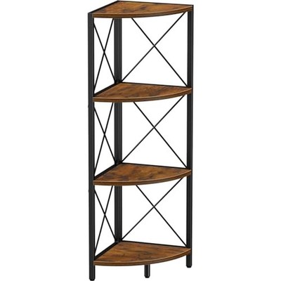 Snughome Rustic Corner Shelf Stand for Desktop, 4 Tier Corner Storage Plant S...