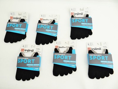 6 Paar injinji SPORT PED Zehensocke Schwarz Fitness Socken Coolmax Unisex L
