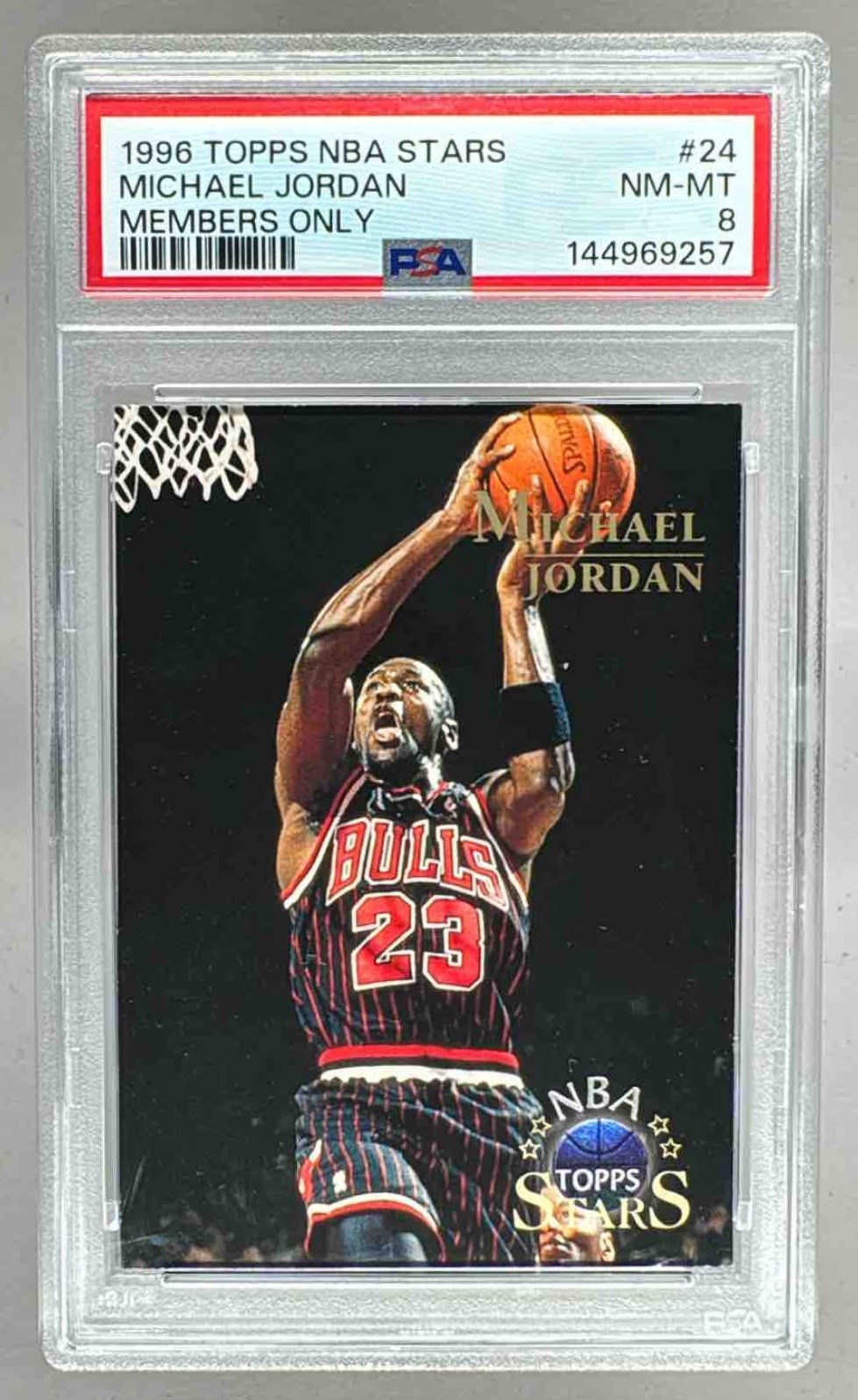 1996 Topps NBA Stars 24 Michael Jordan Members Only PSA 8 - 144969257