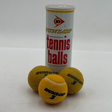 Vintage Dunlop Championship Yellow Tennis Balls Can w/ 3 balls