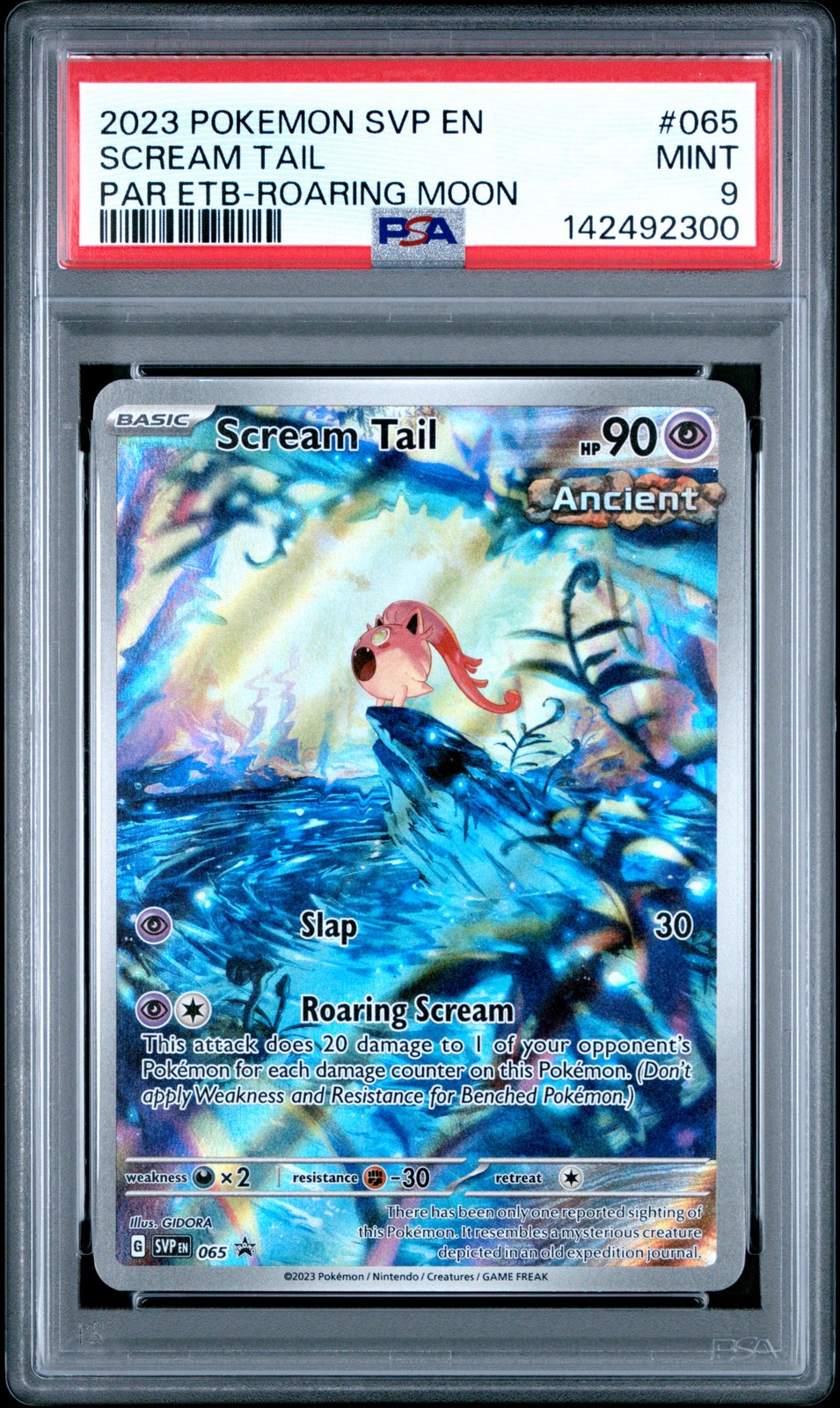 2023 POKEMON SVP EN-SV BLACK STAR PROMO #065 SCREAM TAIL PSA 9