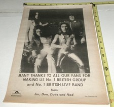 SLADE Vintage Original AD Advert Thanking Fans for No.1 Votes Noddy Glam Rock