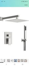 CRANACH RainShower Wall-Mounted Dual Shower Heads w/Handheld Brushed Nickel B154