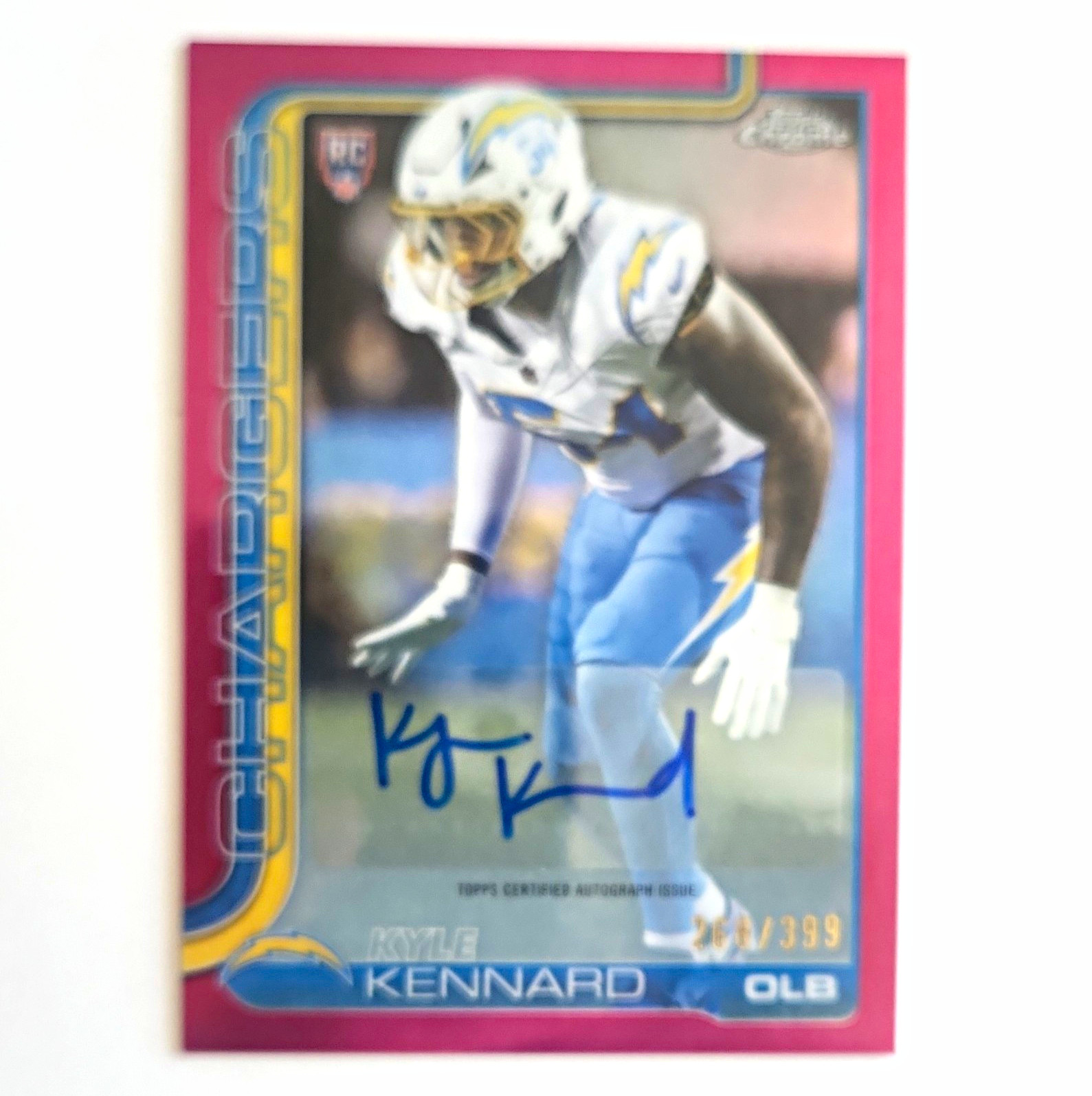 Topps 2025 Chrome Kyle Kennard Retail Rookie Auto Pink Refractor /250 #RRA-KK