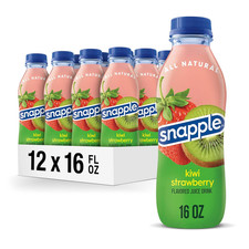 Kiwi Strawberry Juice Drink, 16 Fl Oz Recycled Plastic Bottle, Pack of 12, All N