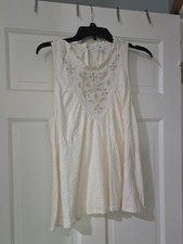 True Craft Cream Embroidered Sleeveless Camisole True Craft Cream Embroidered Sleeveless Camisole