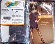 2 PAIRS🦵 Leggs Brown Sugar Ultra Ultra Sheer Pantyhose  Tall Off Black L'eggs