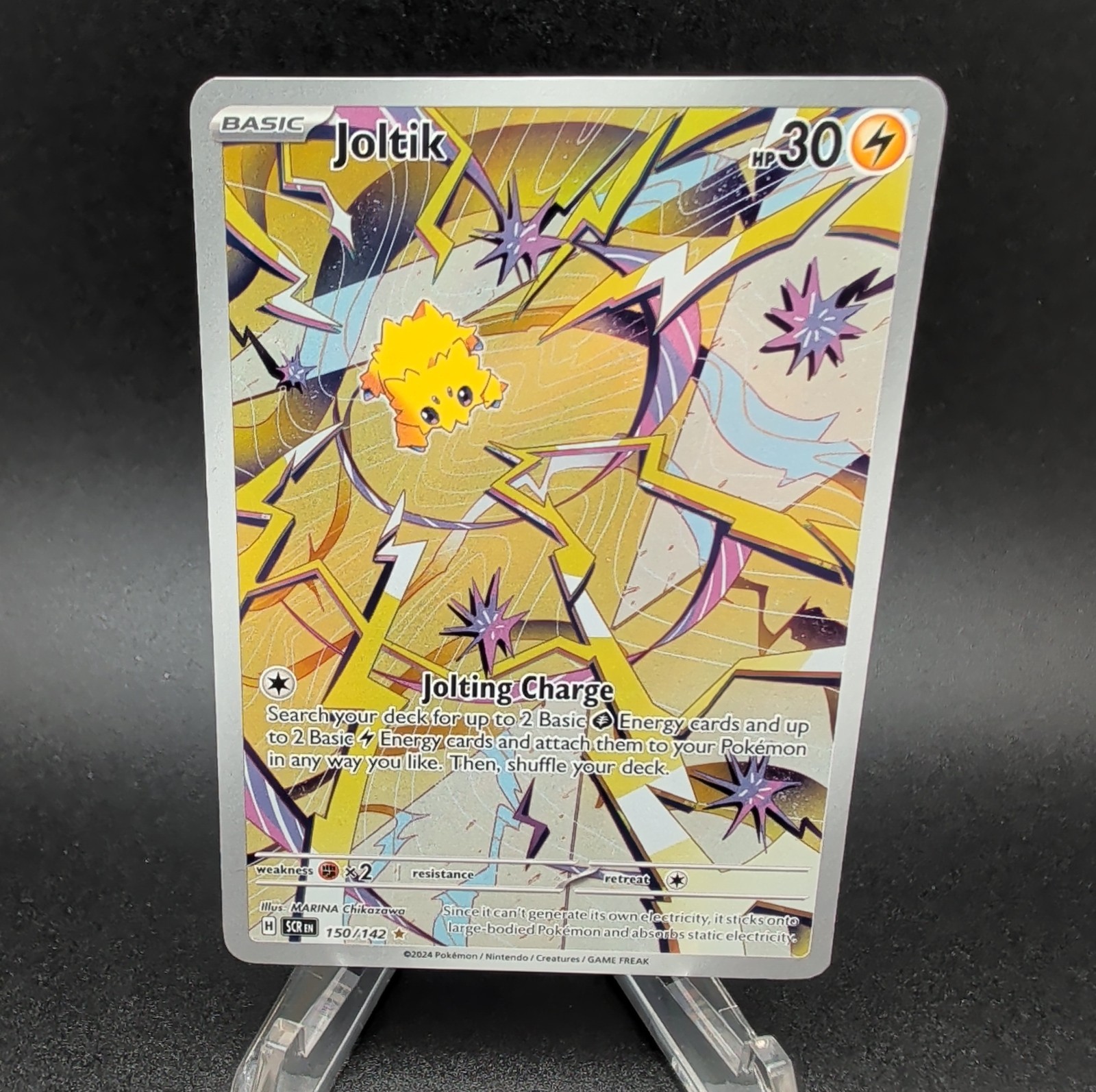 Joltik 150/142 Stellar Crown Illustration Rare Full Art Holo Pokemon Card NM/M