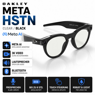 Oakley Meta HSTN KI-Brille AI Clear Schwarz Gestell OW8002-80020751