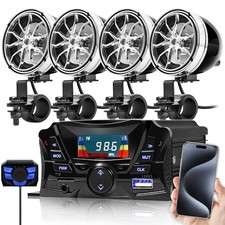 Motorcycle Speakers Bluetooth, Waterproof Speakers and Amplifier Audio Sound